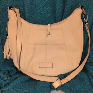 Tiganello Cream Leather Hobo Bag